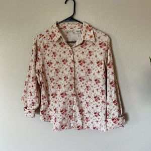 Floral Eddie Bauer Long Sleeve Button Up